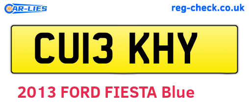 CU13KHY are the vehicle registration plates.