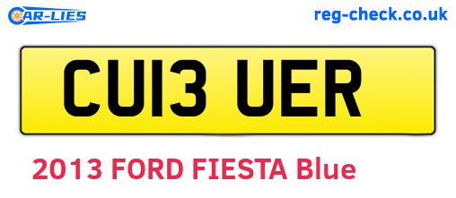 CU13UER are the vehicle registration plates.