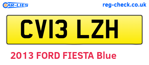 CV13LZH are the vehicle registration plates.