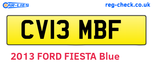 CV13MBF are the vehicle registration plates.