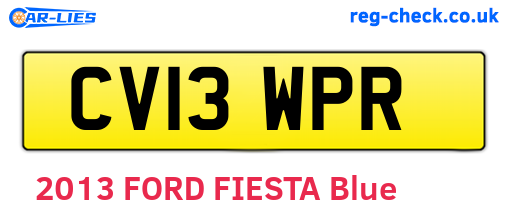 CV13WPR are the vehicle registration plates.