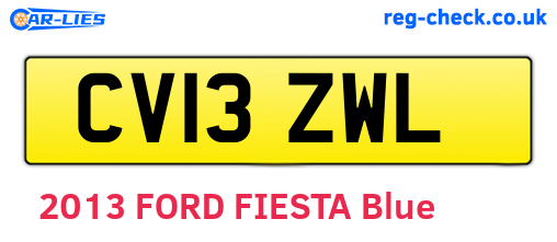 CV13ZWL are the vehicle registration plates.