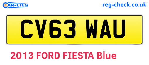 CV63WAU are the vehicle registration plates.