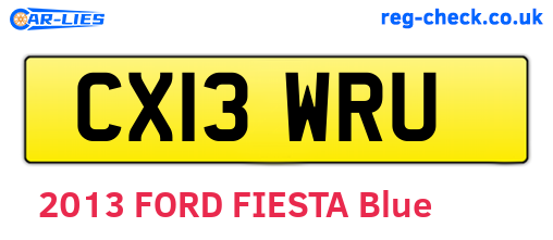 CX13WRU are the vehicle registration plates.