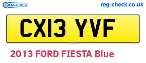 CX13YVF are the vehicle registration plates.