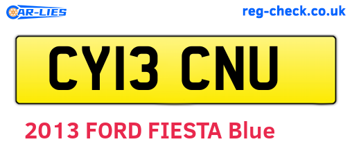 CY13CNU are the vehicle registration plates.