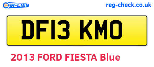 DF13KMO are the vehicle registration plates.