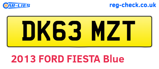 DK63MZT are the vehicle registration plates.