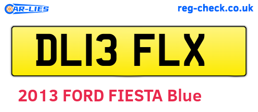 DL13FLX are the vehicle registration plates.