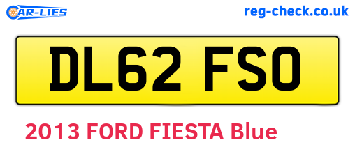 DL62FSO are the vehicle registration plates.
