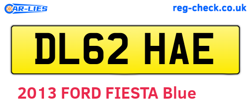 DL62HAE are the vehicle registration plates.
