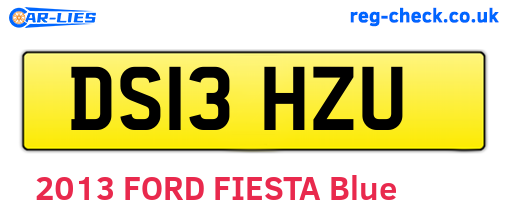 DS13HZU are the vehicle registration plates.