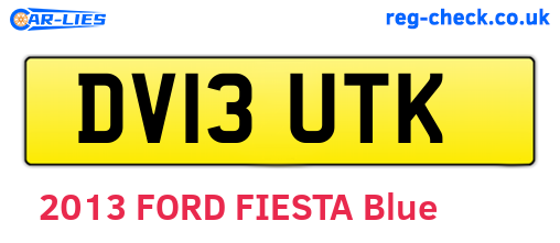 DV13UTK are the vehicle registration plates.