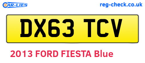 DX63TCV are the vehicle registration plates.