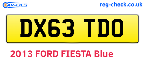 DX63TDO are the vehicle registration plates.