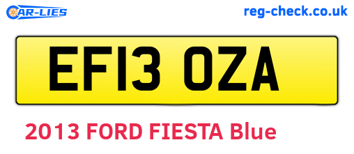 EF13OZA are the vehicle registration plates.