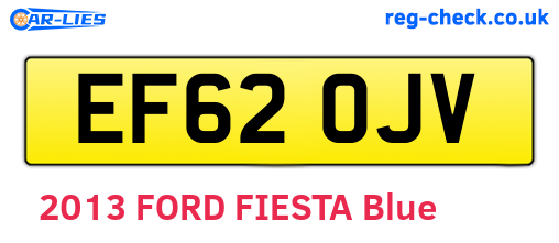 EF62OJV are the vehicle registration plates.