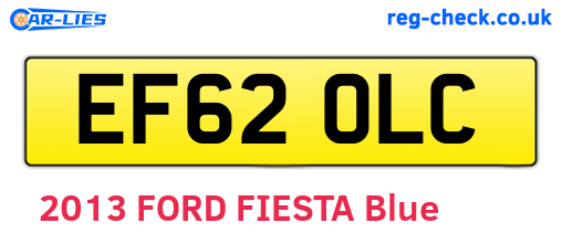 EF62OLC are the vehicle registration plates.