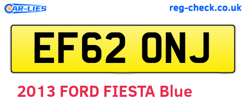 EF62ONJ are the vehicle registration plates.