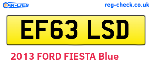 EF63LSD are the vehicle registration plates.