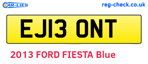 EJ13ONT are the vehicle registration plates.