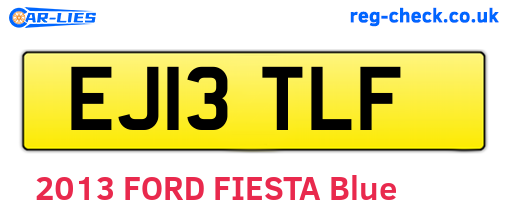 EJ13TLF are the vehicle registration plates.