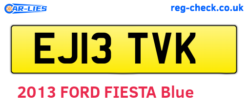 EJ13TVK are the vehicle registration plates.