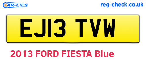 EJ13TVW are the vehicle registration plates.