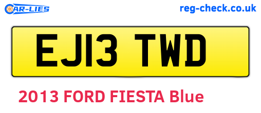 EJ13TWD are the vehicle registration plates.