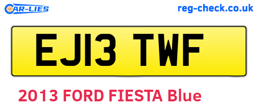 EJ13TWF are the vehicle registration plates.