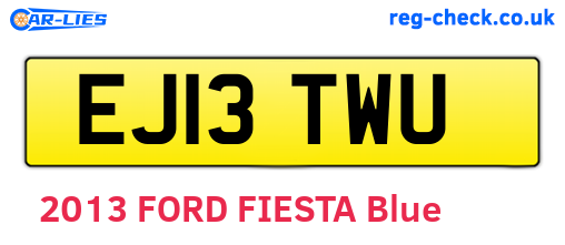 EJ13TWU are the vehicle registration plates.
