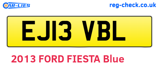EJ13VBL are the vehicle registration plates.