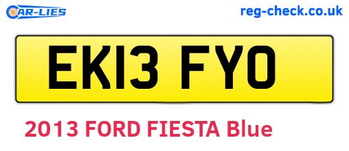 EK13FYO are the vehicle registration plates.