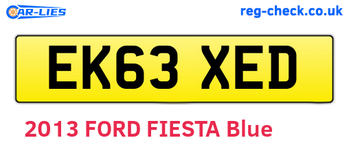 EK63XED are the vehicle registration plates.