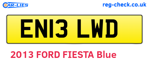 EN13LWD are the vehicle registration plates.