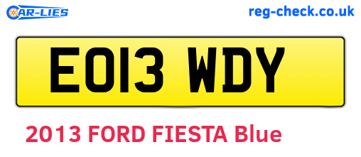 EO13WDY are the vehicle registration plates.