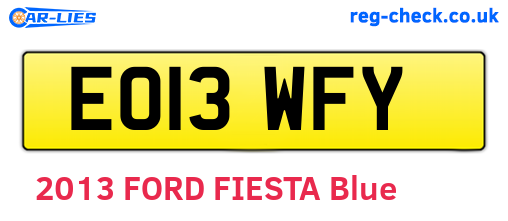 EO13WFY are the vehicle registration plates.