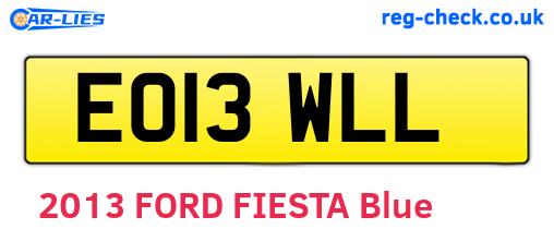 EO13WLL are the vehicle registration plates.
