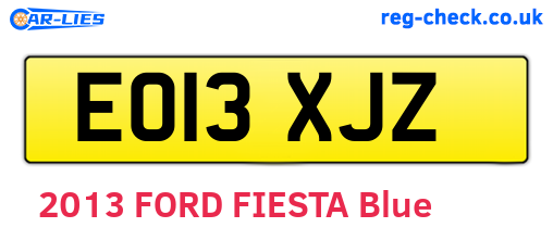 EO13XJZ are the vehicle registration plates.