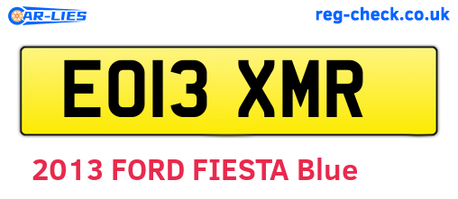 EO13XMR are the vehicle registration plates.