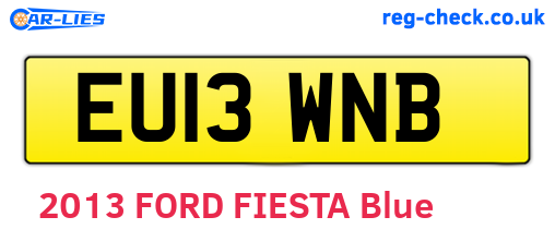 EU13WNB are the vehicle registration plates.