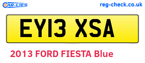 EY13XSA are the vehicle registration plates.