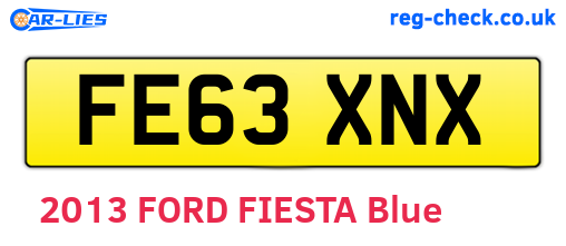 FE63XNX are the vehicle registration plates.