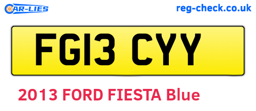 FG13CYY are the vehicle registration plates.