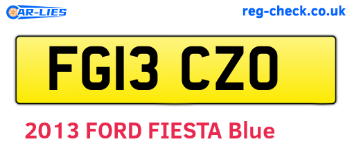 FG13CZO are the vehicle registration plates.