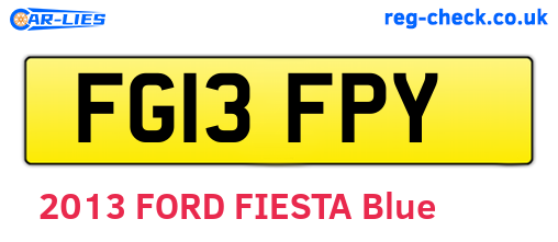FG13FPY are the vehicle registration plates.