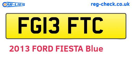FG13FTC are the vehicle registration plates.