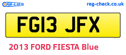FG13JFX are the vehicle registration plates.