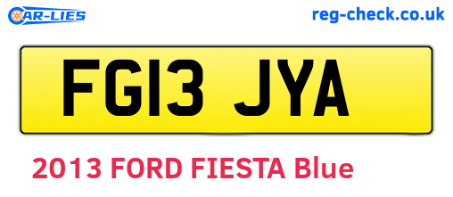 FG13JYA are the vehicle registration plates.