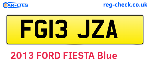 FG13JZA are the vehicle registration plates.
